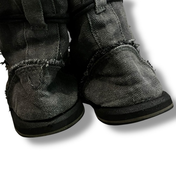 Sanuk Stevie Side Walk Ankle boots Combat Canvas Laceup Grunge Minimalist size 6 - Picture 9 of 11